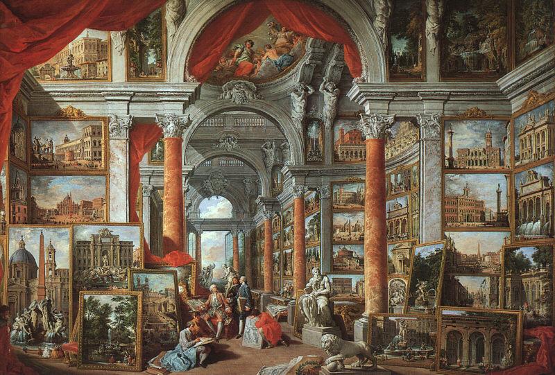 Picture Gallery with Views of Modern Rome, Giovanni Paolo Pannini